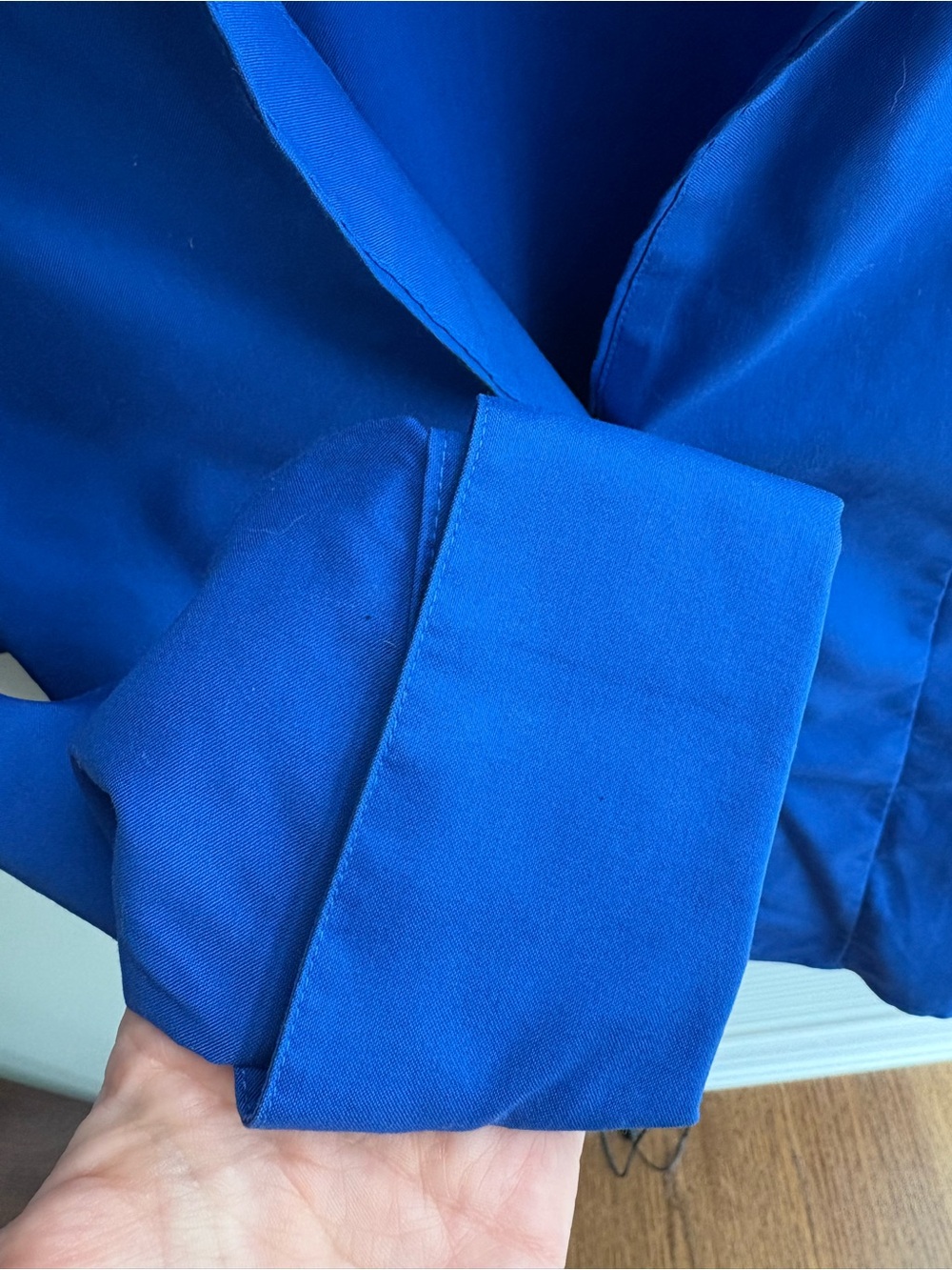 Calvin Klein Women's Cobalt Blue Button-Down Shirt - Picture 3 of 5